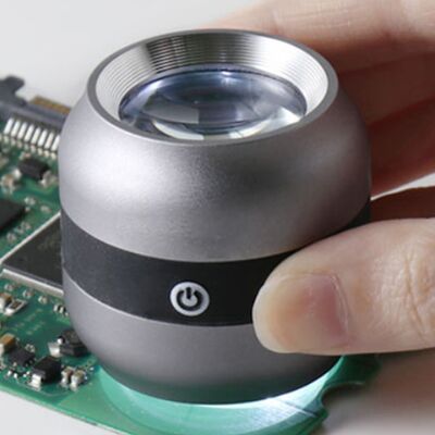 Kaca Pembesar Desktop 10X Optik Kaca Pembesar Portabel Pembacaan Perhiasan Saku Genggam