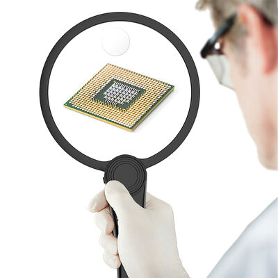 49 LED White Black Portable Handheld  3X/5X/8X Acrylic Lens Illuminated Transparent Magnifiers for Reading