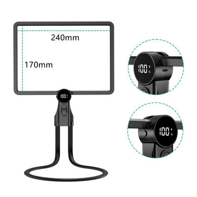 Nieuwe Horizontale Vierkante Grote Lens 64 LED Lampjes Vergrootglas Traploos Dimmen Lampjes Batterijweergave USB Opladen Vergrootglas