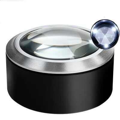 Купить Amazon 5X цилиндр светодиодный настольный увеличитель Paperweight увеличитель для чтения Производство в сети