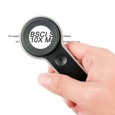 kopen Hoogwaardige groothandel Custom LED UV verlicht Handheld 10X Vergroting Handheld Juwelen Lupe online vervaardiging