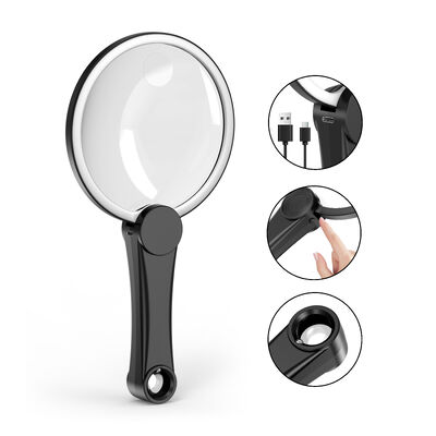 Beli 110mm HD Lens LED Magnifier dengan 49 lampu LED dan 3X + 5X + 8X pembesaran untuk Senior Reading pembuatan online