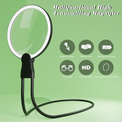 Buy 130mm Lens Diameter 3-in-1 Design Rechargeable LED Gooseneck Magnifier for Hands-Free Use online manufacture