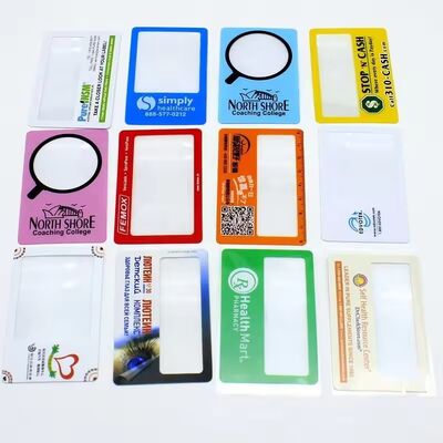 Buy Custom Logo Handheld Plastic Magnifying Glass Promotional Business Card Wallet Credit Card Reader Pocket Customizable Gift Idea online manufacture