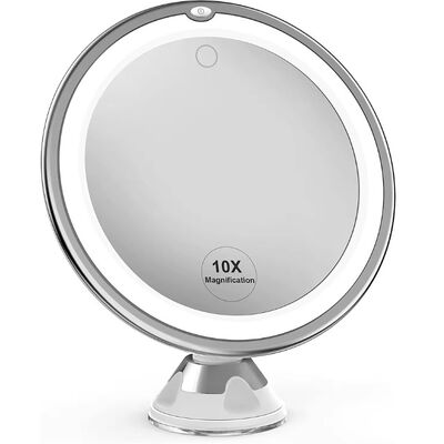 Beli Cermin Rias LED 10X dengan Lampu, Lengan Fleksibel dan Suction Cup untuk Kamar Mandi, Riasan, Dandan, Cermin Kosmetik Personalisasi pembuatan online