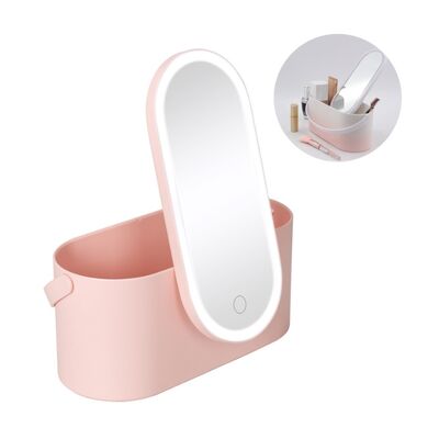 comprare Offerta a tempo limitato Cassa di bellezza a LED Cassa trucco a Led Specchio di stoccaggio Viaggiare Kit di trucco a LED Specchio tasca ingrandimento fabbricazione online
