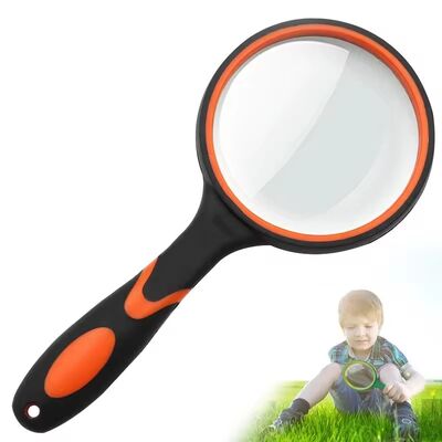 Buy Portable 10X Glass Lens Handheld Magnifier with Rubber Handle for Reading Newspaper Jewelry Other Tasks online manufacture