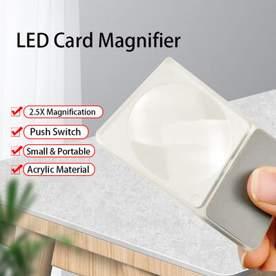 Buy Credit Card Screen Magnifier LED Illuminated 2.5X 48mm Diameter Bundle Wallet Purse Magnifying Glass Pocket Card online manufacture