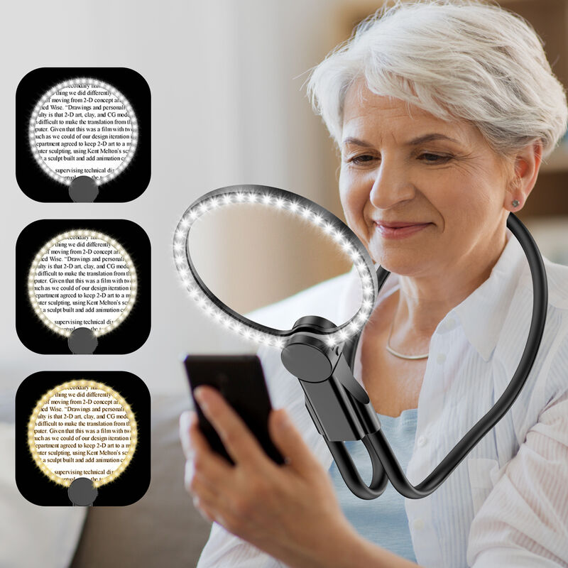 Rechargeable 48LED Light HD Neck Magnifier