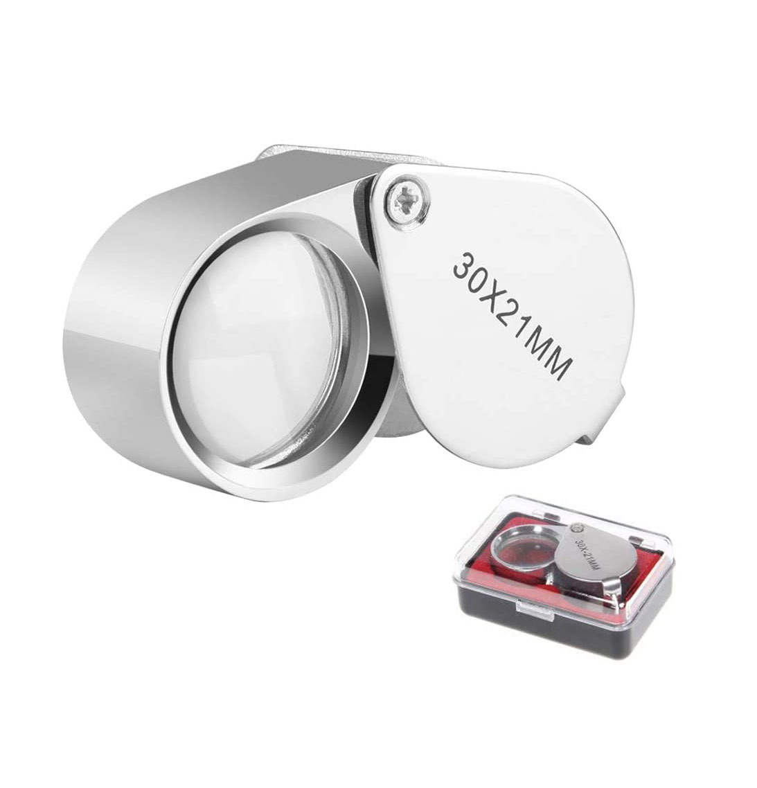 30X 21mm Black Folding Magnifier Loupe Portable Handheld Pocket Mini ...